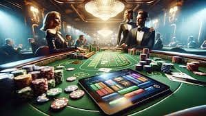 Live game show studio with multiple cameras and professional dealers
